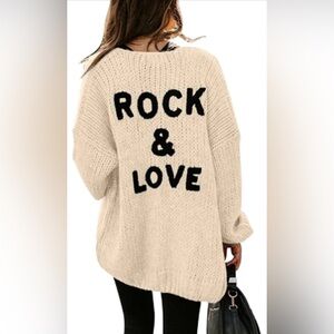 🆕Women's Sweater with Rock & Love Design